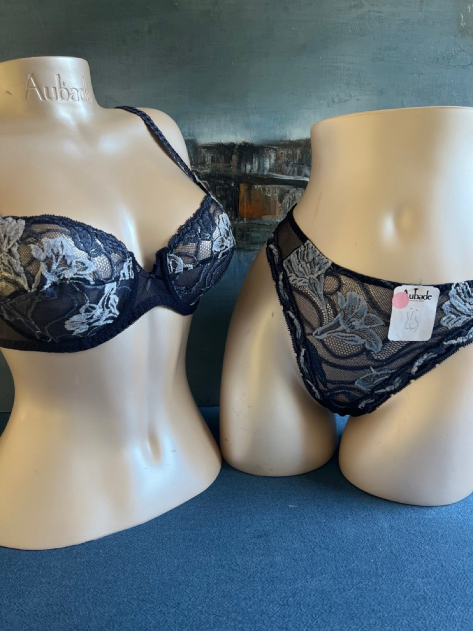 Culotte tanga - ART DECO (bleu) - Aubade