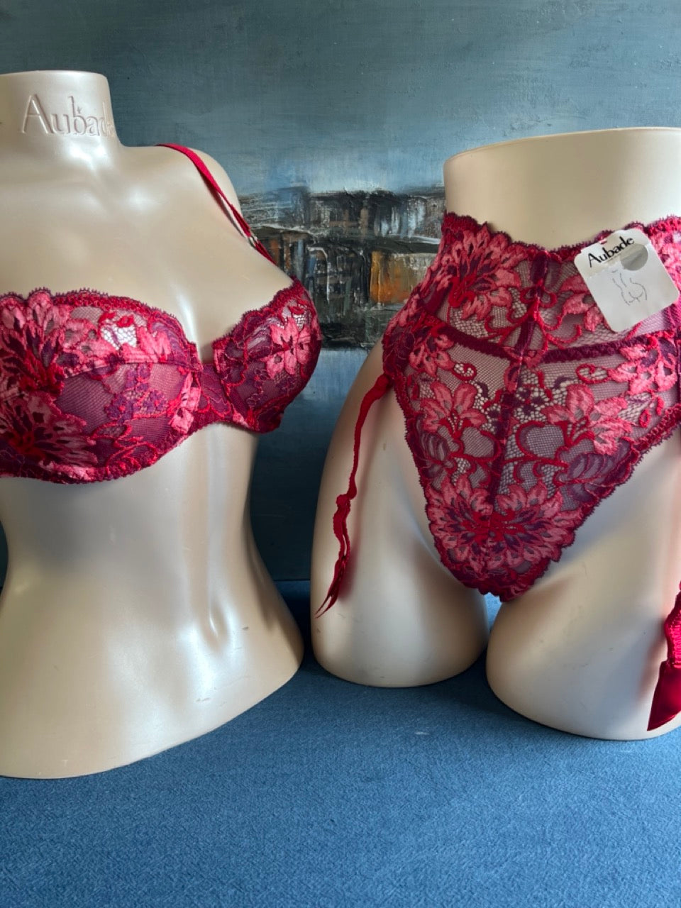 Culotte tanga porte-jarretelles - FLAMME (rose) - Aubade