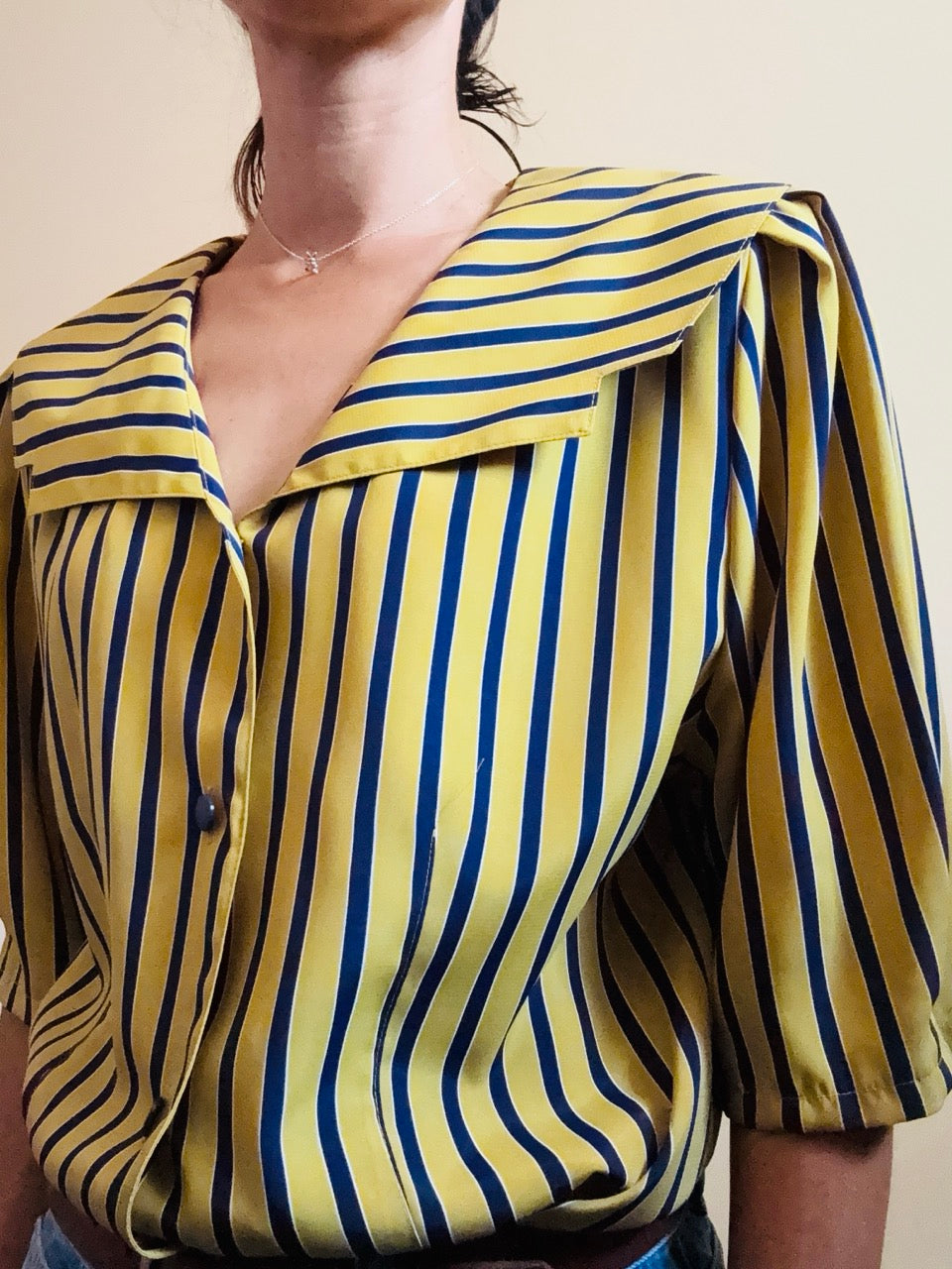 Chemisier style bowling jaune vintage rétro look