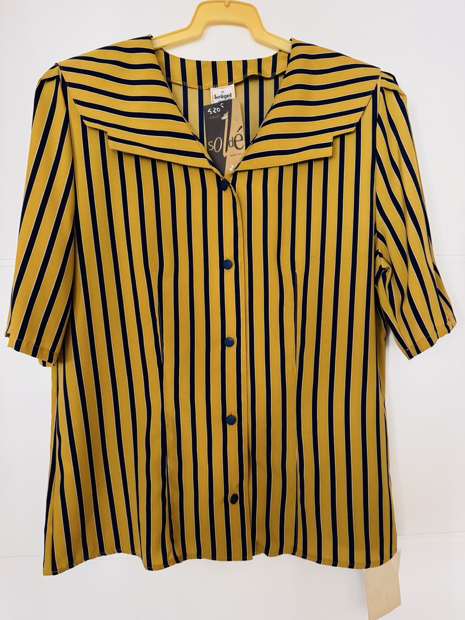 Chemisier style bowling jaune vintage rétro look