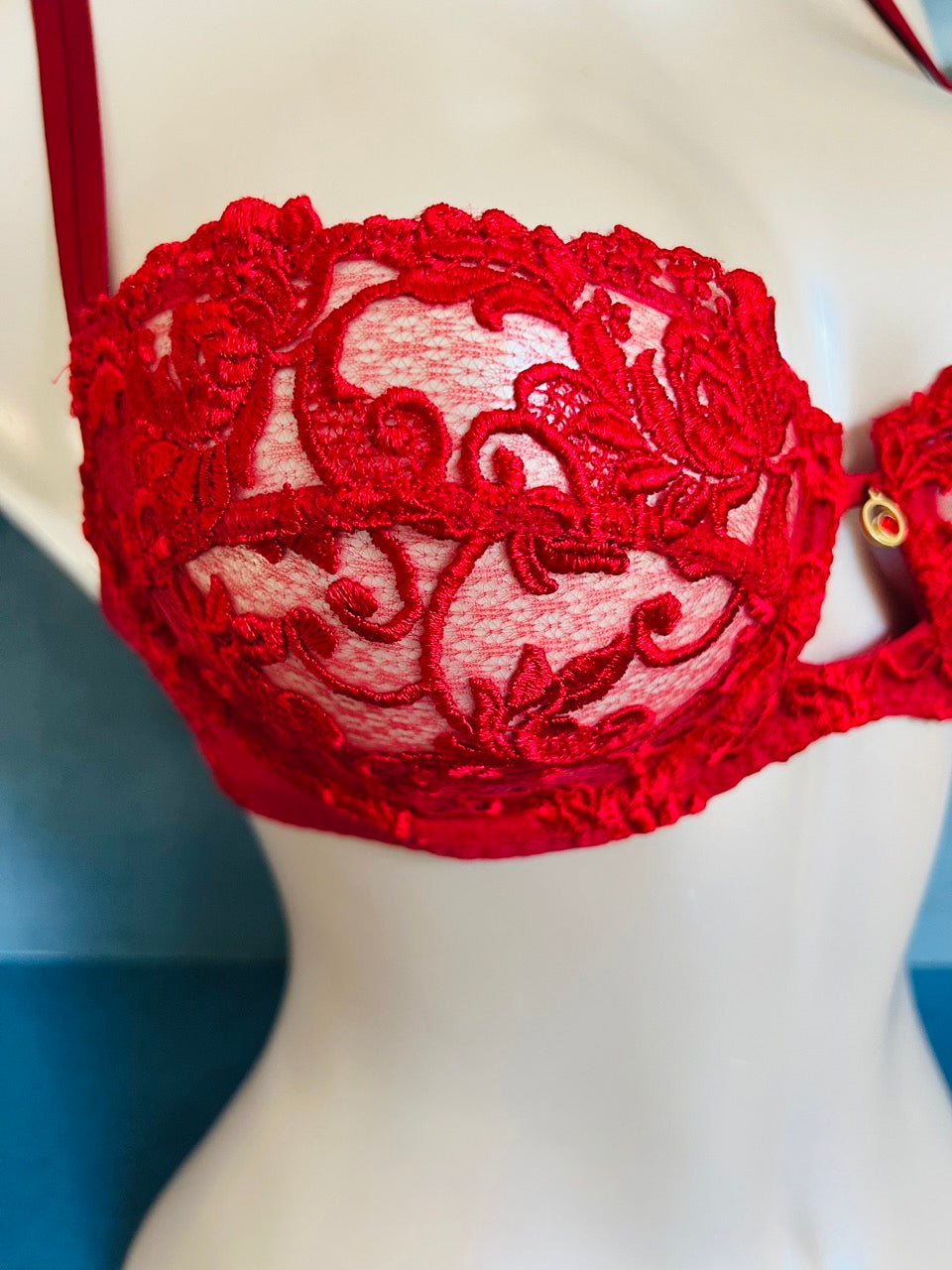 SG corbeille - SERTI GUIPURE rouge - Lise Charmel