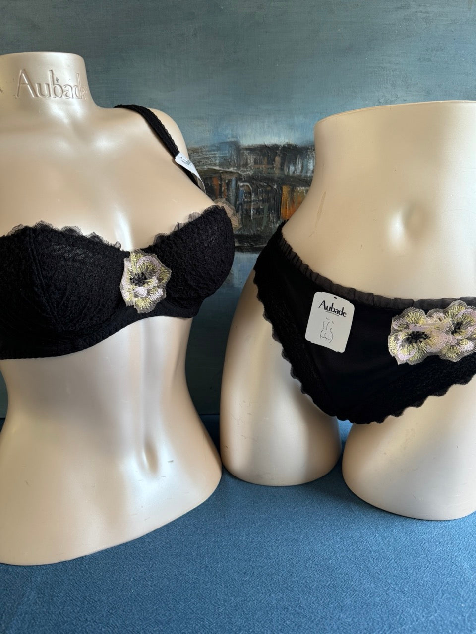 Culotte brésilienne - SOUFFLE DE FLEUR (noir) - Aubade