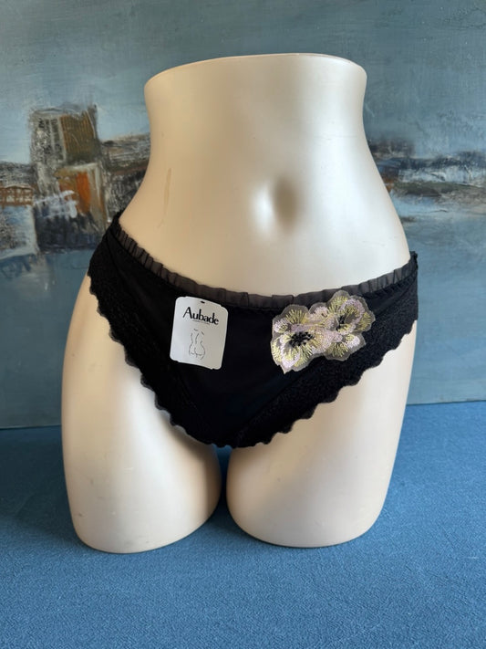 Culotte brésilienne - SOUFFLE DE FLEUR (noir) - Aubade